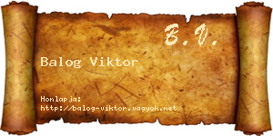Balog Viktor névjegykártya